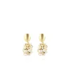 Goudkleurige Oorbellen Amy Irregular Double Stones Cone S