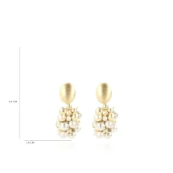 Goudkleurige Oorbellen Amy Irregular Double Stones Cone S