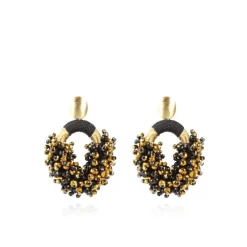 Goudkleurige Oorbellen Eve Combi Oval M Tonal