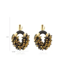 Goudkleurige Oorbellen Eve Combi Oval M Tonal
