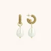 Goudkleurige Oorbellen Gaia Creool Xs Parel