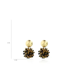 Goudkleurige Oorbellen Jacky Double Stones Tonal Globe S