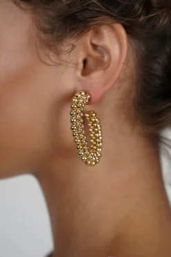 Goudkleurige Oorbellen Loe Creool Deluxe M