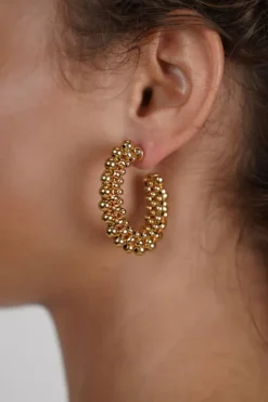 Goudkleurige Oorbellen Loe Creool Deluxe L
