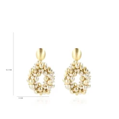 Goudkleurige Oorbellen Louise Irregular Double Stones Drop S