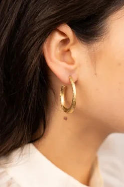 Goudkleurige Oorbellen Ovaal Creool Teardrop S