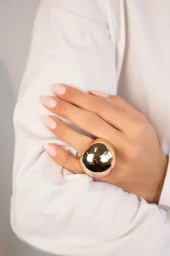 Goudkleurige Resin Ring Statement Globe S