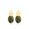 Groene Oorbellen Celia Closed Oval S