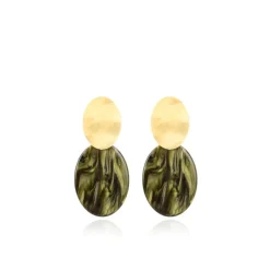 Groene Oorbellen Celia Closed Oval S