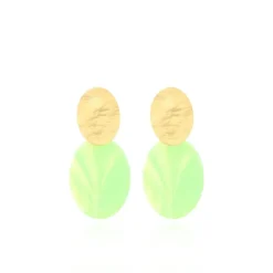 Groene Oorbellen Celia Ovaal S