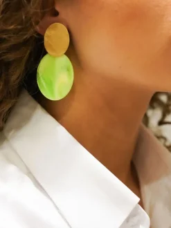 Groene Oorbellen Celia Ovaal S