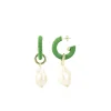 Groene Oorbellen Gaia Creool S Parel Xl