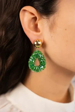 Groene Oorbellen Marieke Druppel S Raw Clip