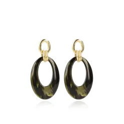 Groene Oorbellen Nemea Teardrop L Luxe
