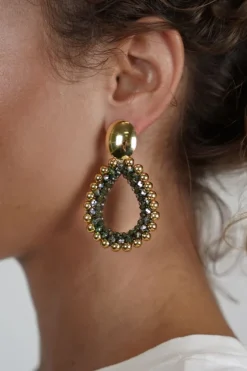 Groene Oorbellen Nouk Druppel Deluxe L