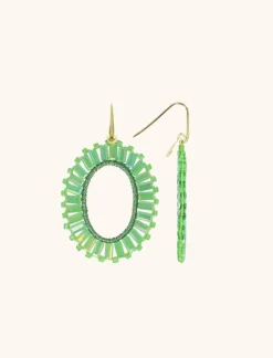 Groene Oorbellen Tonal Naomi Ovaal M