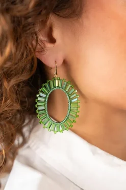 Groene Oorbellen Tonal Naomi Ovaal M
