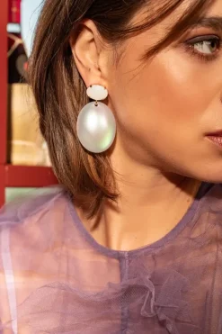 Holo Oorbellen Angie Ovaal Strass