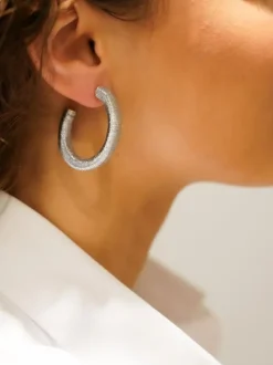 Ijs Blauwe Oorbellen Chloe Creole M