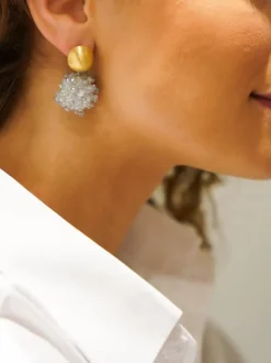 Ijs Blauwe Oorbellen Jacky Globe S Double Stones
