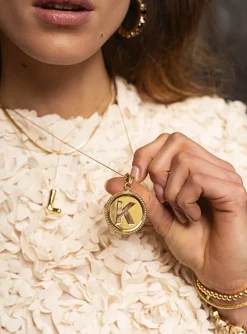 Initial Pendant Medaillon Cordina Ketting