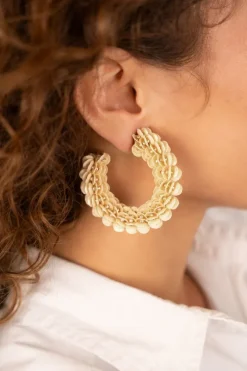 Ivory Oorbellen Sequin Creole L