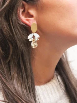 Joni Strass Golden Shadow Oorbellen
