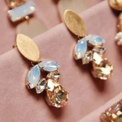 Joni Strass Golden Shadow Oorbellen