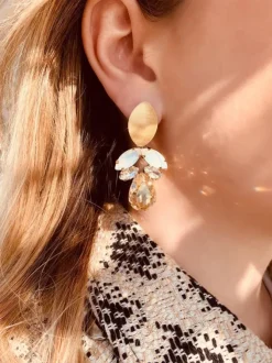 Joni Strass Golden Shadow Oorbellen