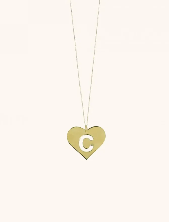 Ketting Initial Pendant Hart Goud