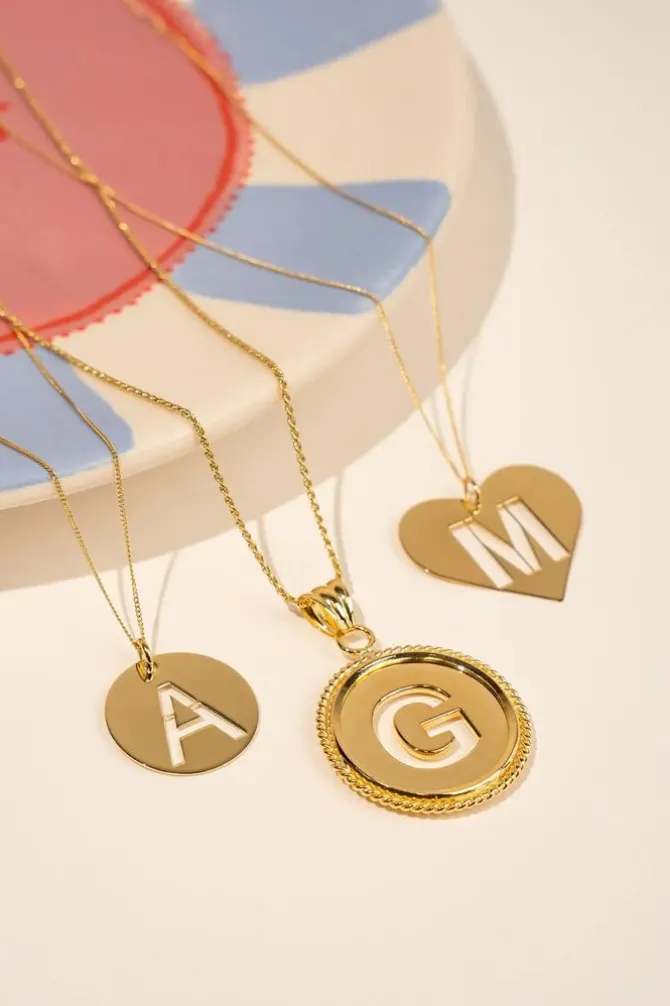Ketting Initial Pendant Hart Goud