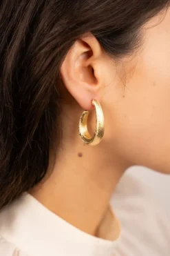 Klassieke Goudkleurige Oorbellen Oval Teardrop Creole Deluxe S