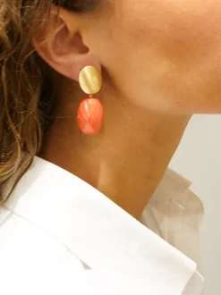 Koraal Oorbellen Romijn Quartz L