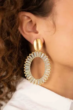Licht Mint Oorbellen Naomi Ovaal L