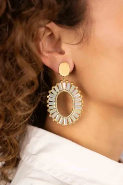 Licht Mint Oorbellen Naomi Ovaal Flat S