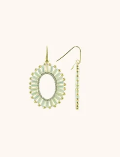 Licht Mint Oorbellen Noami Ovaal Flat S