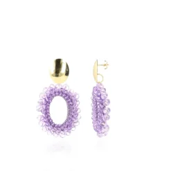 Licht Paarse Oorbellen Ilvy Open Oval Double M