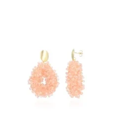 Licht Roze Oorbellen Glassberry Louise Double Stones Druppel S