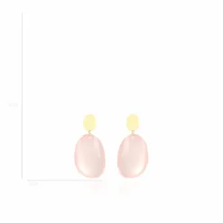 Licht Roze Oorbellen Little Sara Assymetrisch Ovaal S