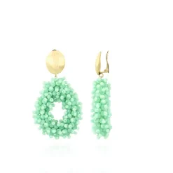 Licht Turqouise Clip Oorbellen Louise Glassberry Druppel L Dubbel Tonal