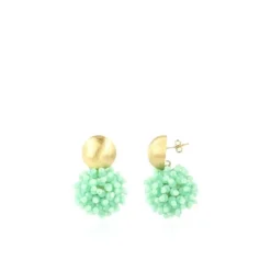 Licht Turquoise Clip Oorbellen Louise Glassberry Globe L Dubbel Tonal
