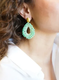 Licht Turquoise Oorbellen Babs Open Drop