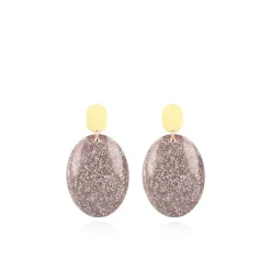 Lila Glitter Oorbellen Sirius Ovaal