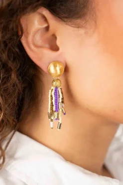 Lila Mix Oorbellen Fantasy Tassle S