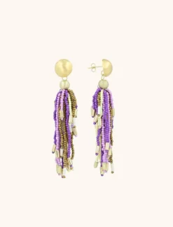 Lila Mix Oorbellen Fantasy Tassle L