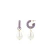 Lila Oorbellen Gaia Creool Xs Parel