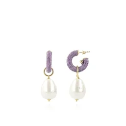 Lila Oorbellen Gaia Creool Xs Parel