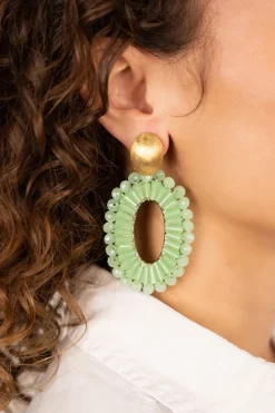 Lime Oorbellen Ann-Mary Ovaal Dubbel