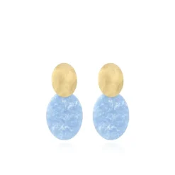 Marble Azure Oorbellen Celia Ovaal S