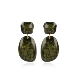 Marble Donker Groen Asymmetrisch Double Oval M Resin